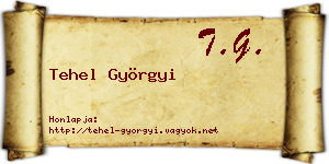 Tehel Györgyi névjegykártya